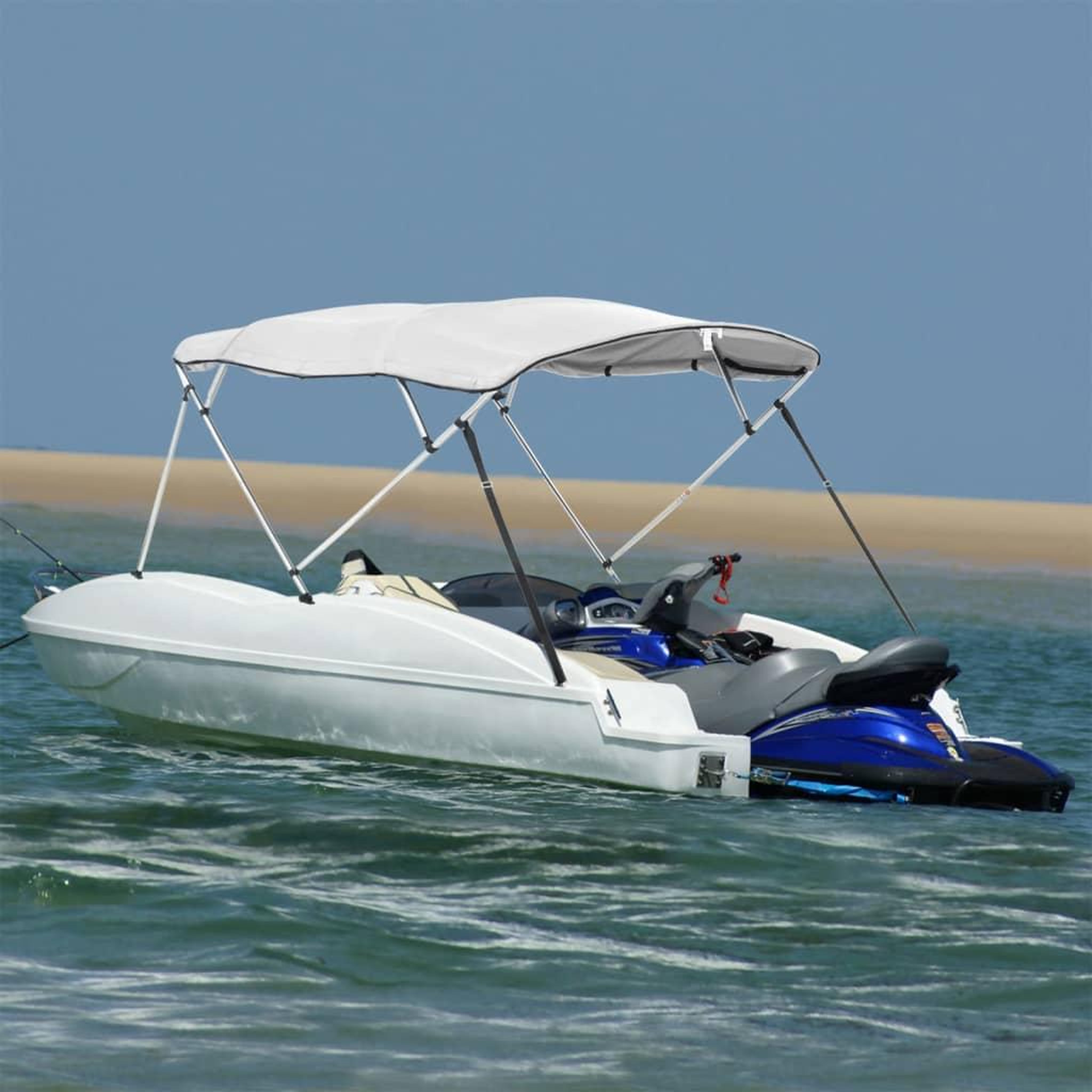 VIDAXL Toit bimini a 4 arceaux parois laterales 243x(200-213)x137 cm