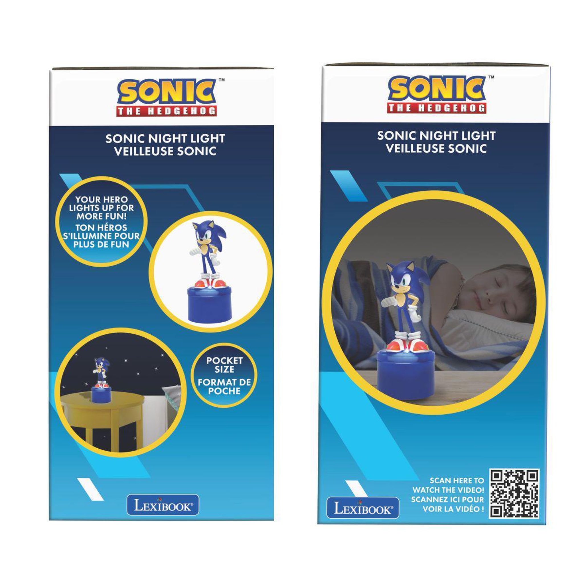 Voir la diapositive 4 : Lexibook Veilleuse Sonic en 3D avec variation de couleurs