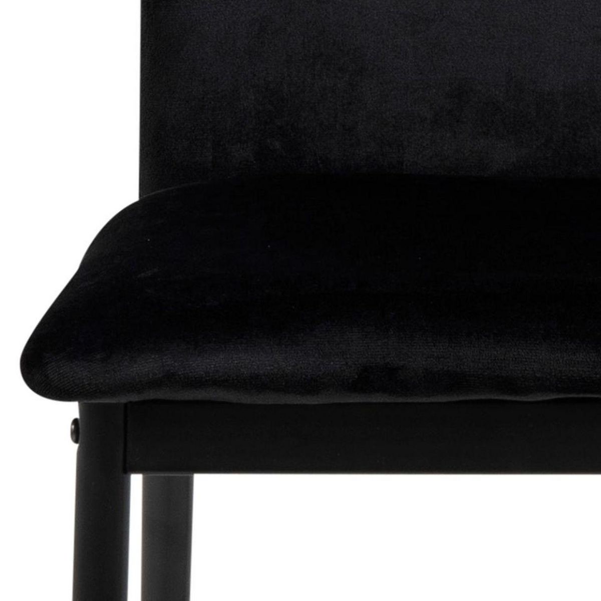 TOILINUX Lot de 4 chaises de salle à manger tissu Dublin MIDENA - Noir