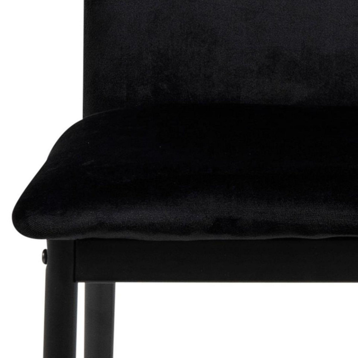 TOILINUX Lot de 4 chaises de salle à manger tissu Dublin MIDENA - Noir