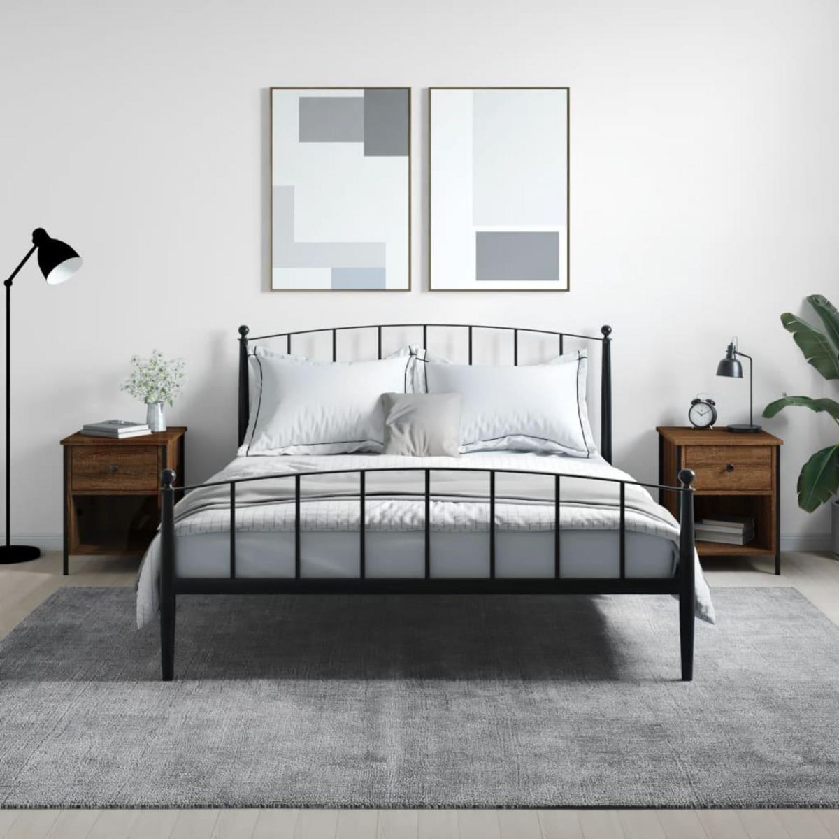 VIDAXL Tables de chevet 2pcs chene marron 40x42x50cm bois d'ingenierie