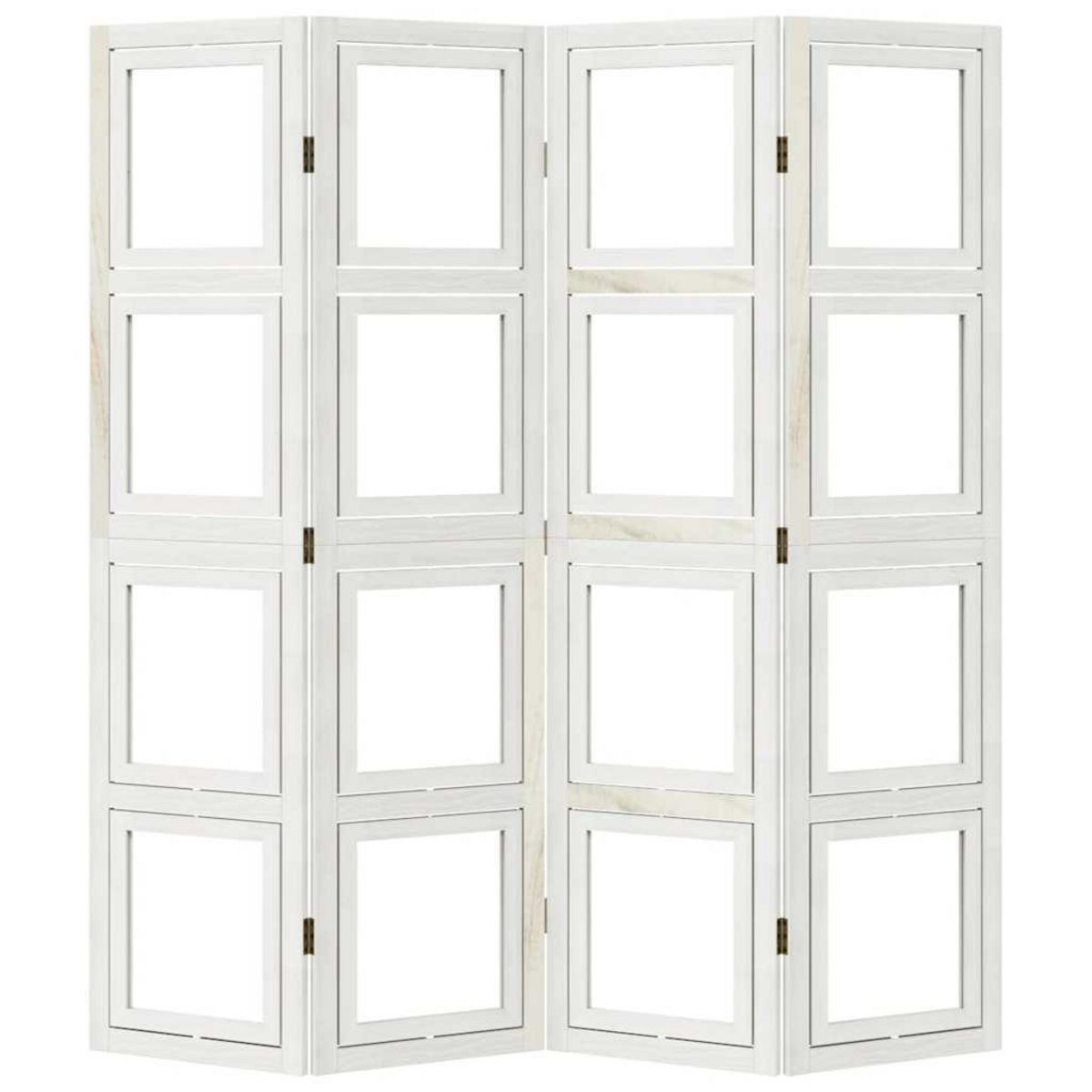 VIDAXL Cloison de separation 4 panneaux blanc bois de paulownia massif