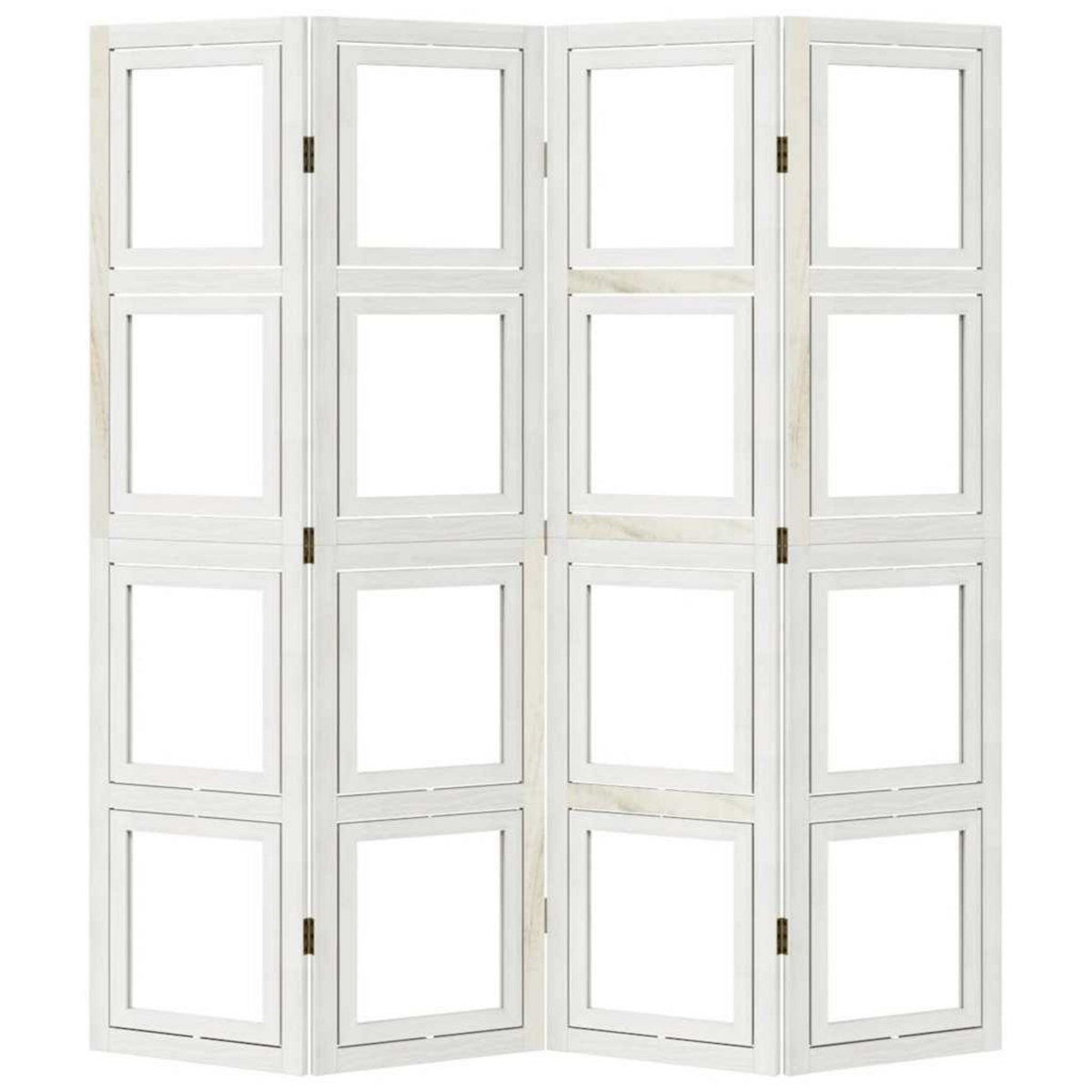 VIDAXL Cloison de separation 4 panneaux blanc bois de paulownia massif