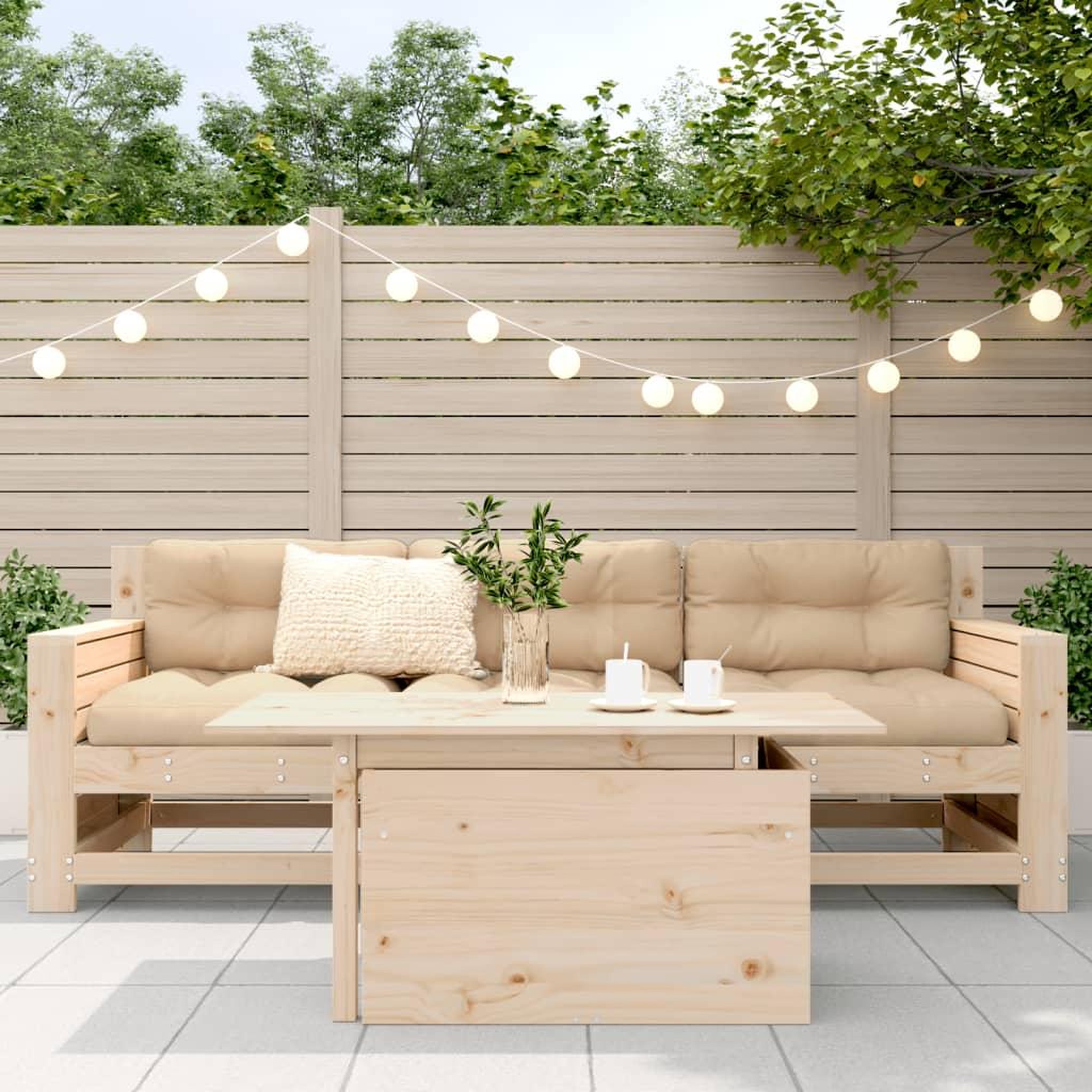 Voir la diapositive 3 : VIDAXL Table de jardin 100x50x75 cm bois massif de pin