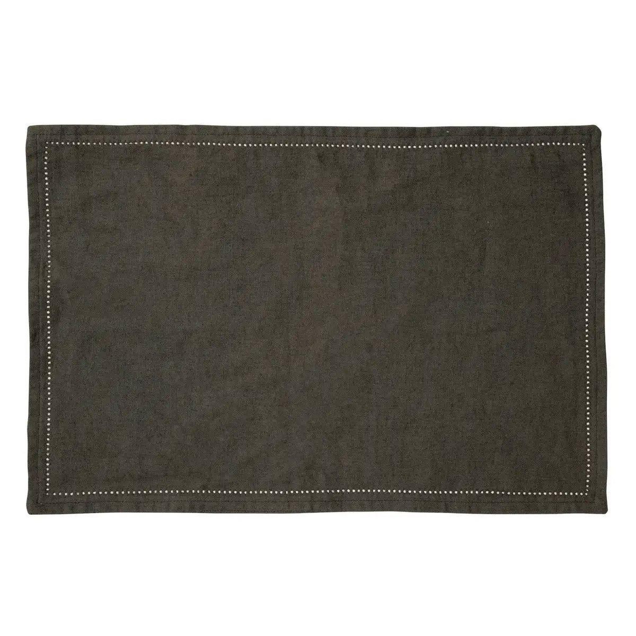 SECRET DE GOURMET Set de table en lin  elina  30x45cm vert kaki