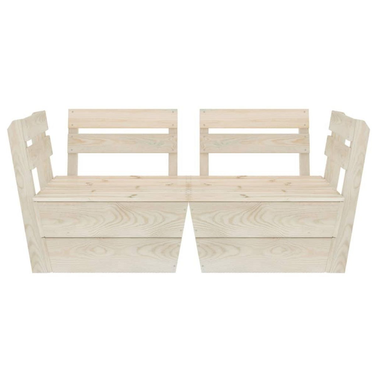 VIDAXL Canape palette a 2 places de jardin Bois d'epicea impregne