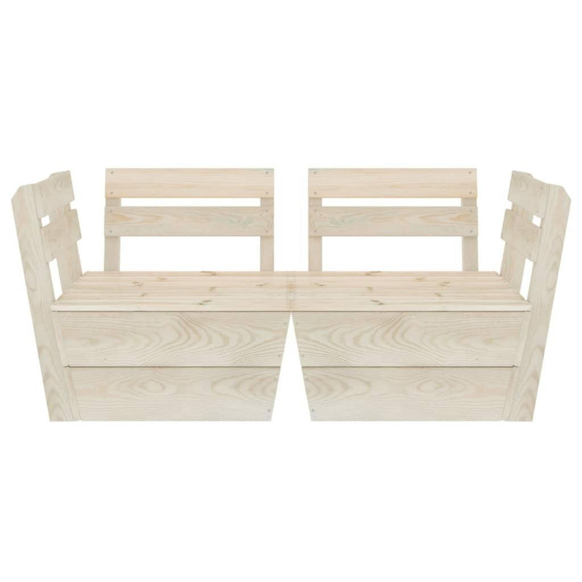 VIDAXL Canape palette a 2 places de jardin Bois d'epicea impregne