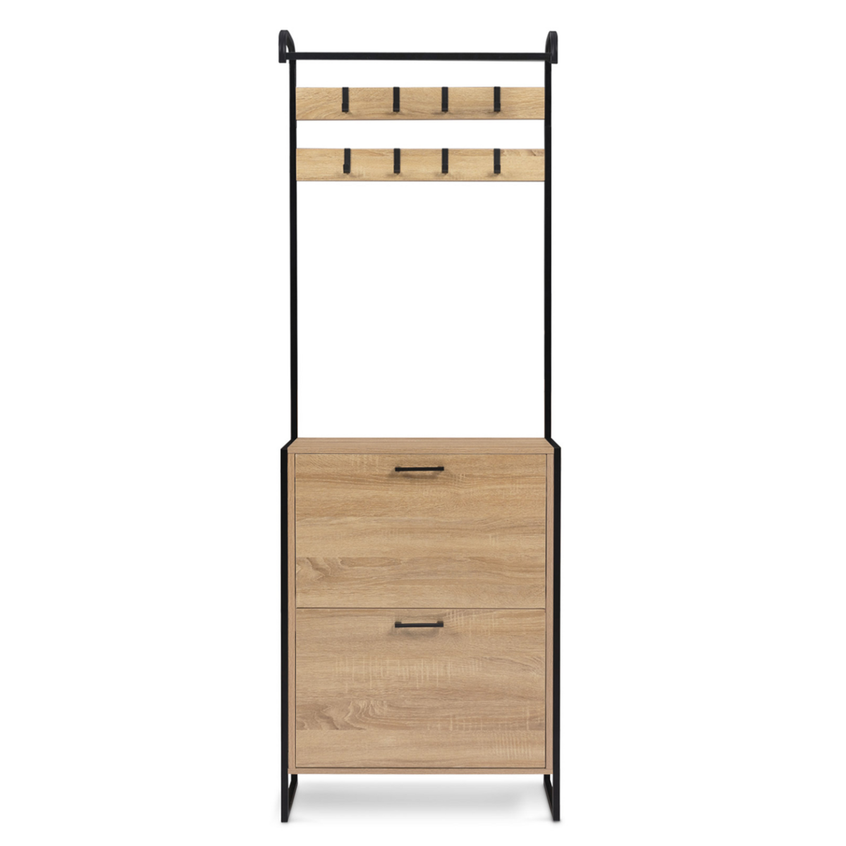 ID MARKET Vestiaire d'entrée LUIS meuble chaussures 2 portes design industriel