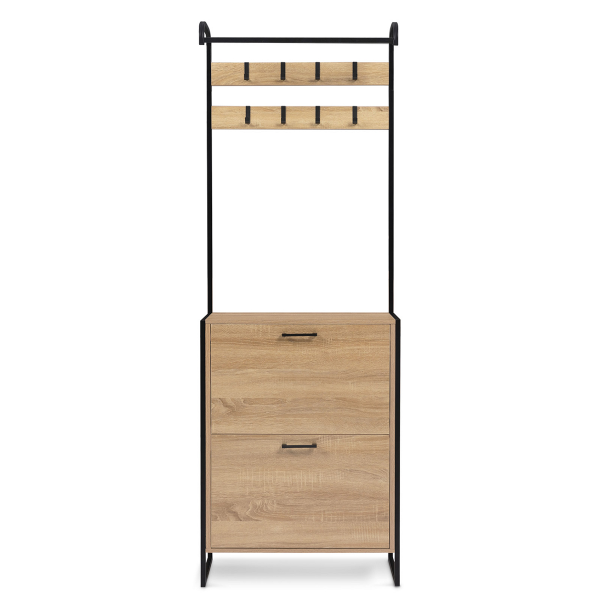 ID MARKET Vestiaire d'entrée LUIS meuble chaussures 2 portes design industriel