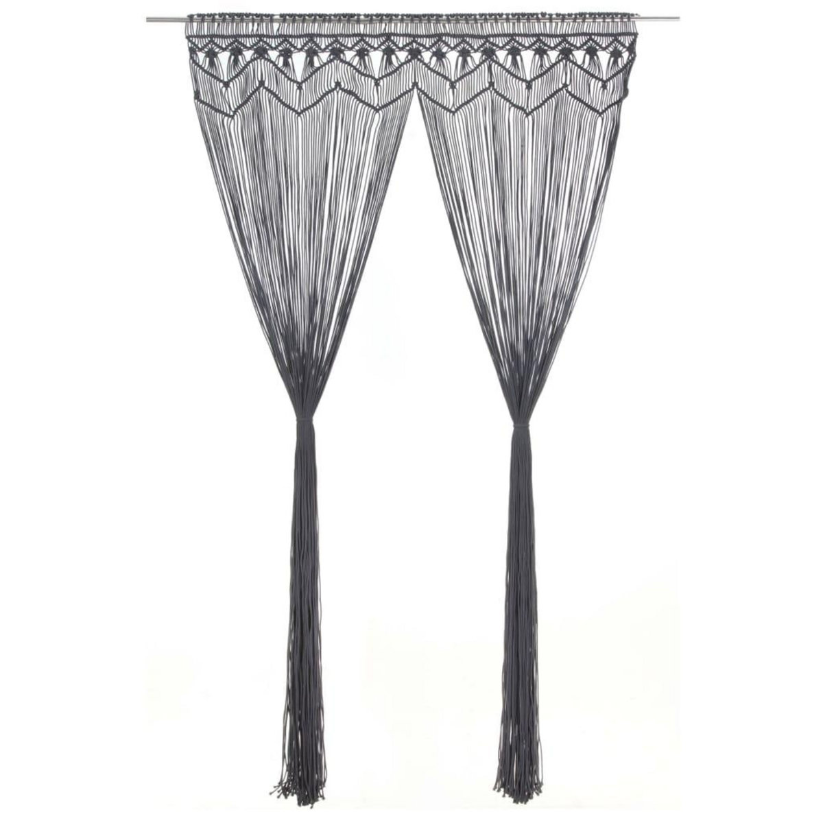 VIDAXL Rideau en macrame Anthracite 140x240 cm Coton