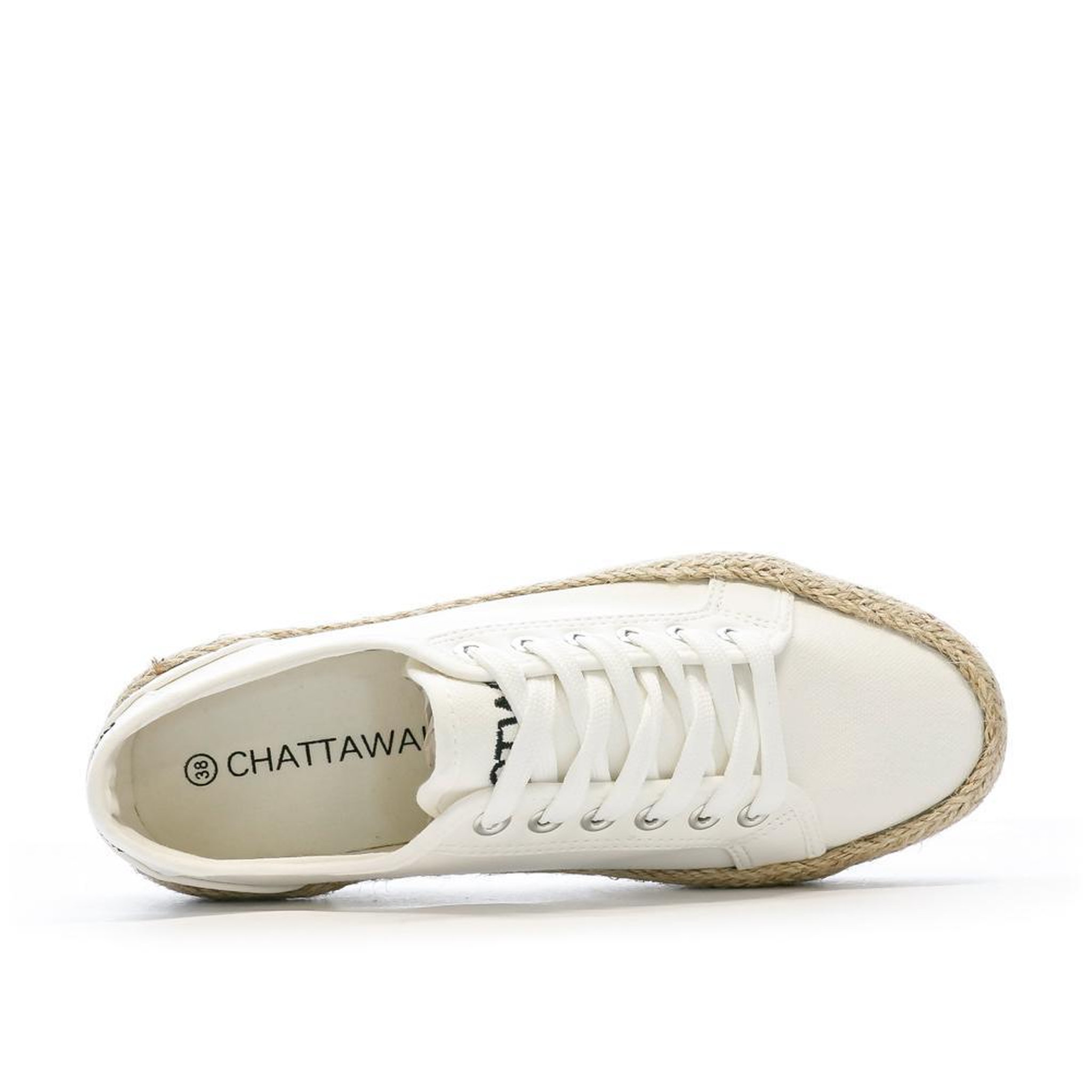Voir la diapositive 4 : CHATTAWAK Baskets Blanches Femme Chattawak Paco