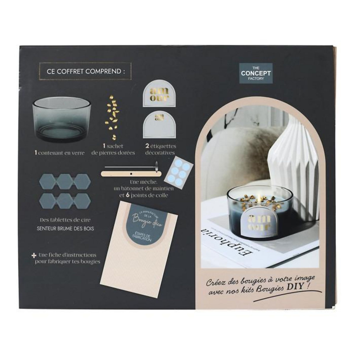 Paris Prix Coffret Bougie Pierre à Confectionner  DIY  20cm Brume des Bois