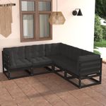 VIDAXL Salon de jardin 5 pcs avec coussins Bois de pin massif
