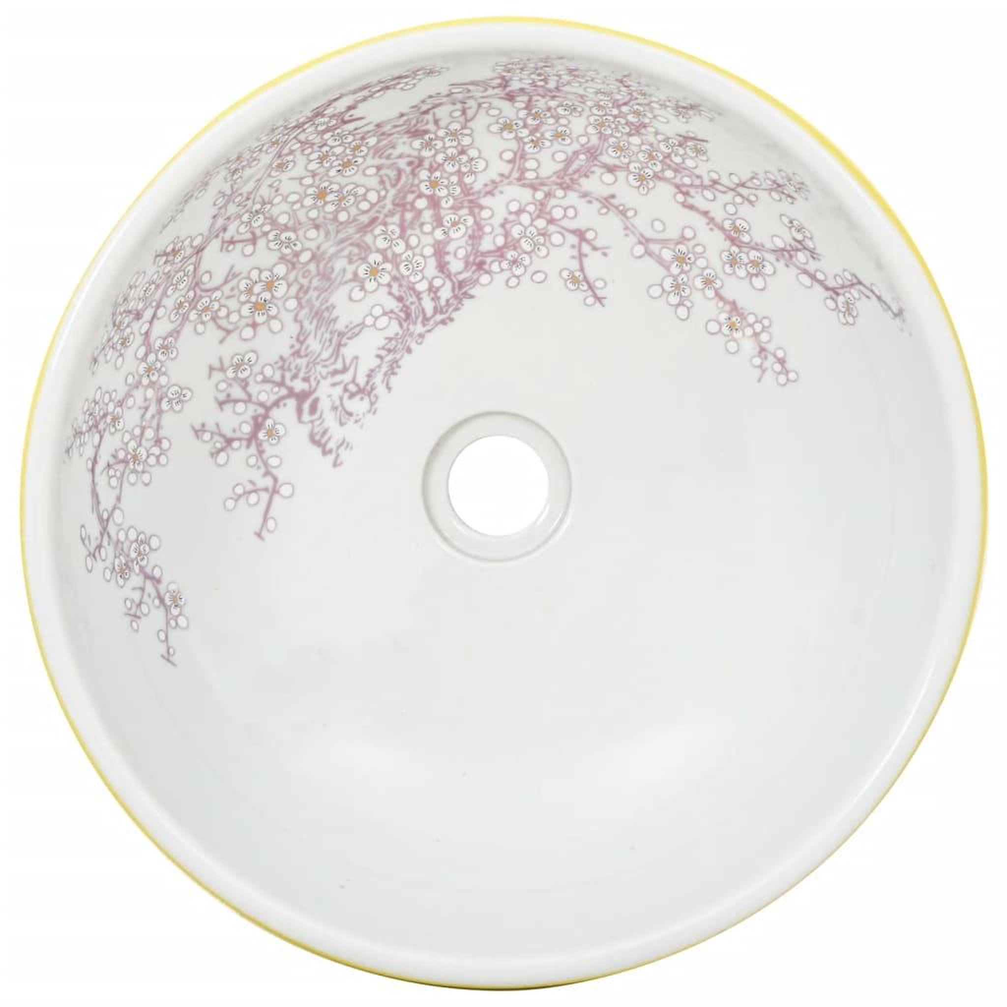 Voir la diapositive 4 : VIDAXL Vasque a poser blanc et jaune rond Φ41x14 cm ceramique