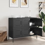 Voir la diapositive 3 : VIDAXL Buffet noir 100,5x39x79 cm acier