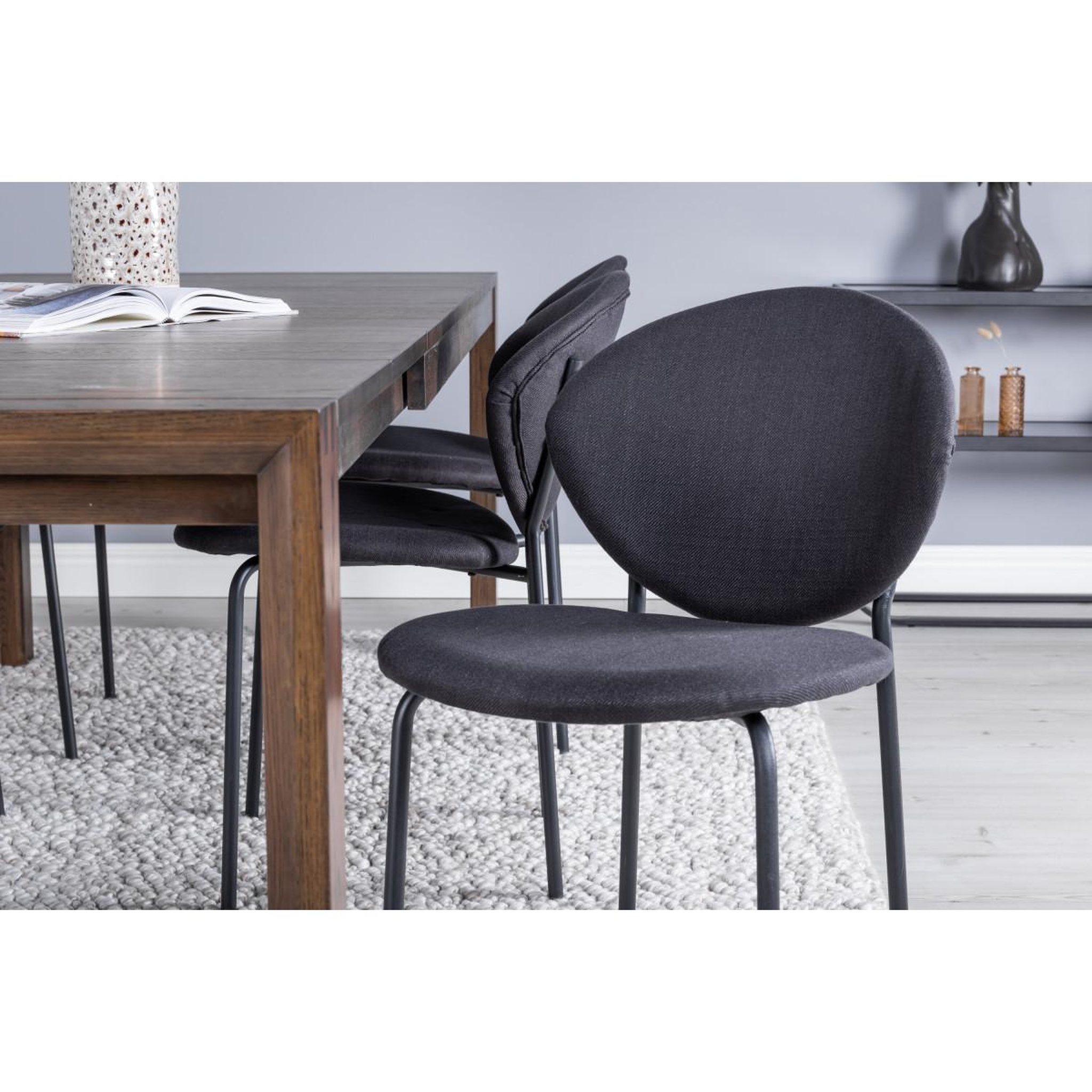 Voir la diapositive 6 : Paris Prix Ensemble Table à Manger Extensible & 6 Chaises  Slider & Vault  170-250cm Noir & Marron