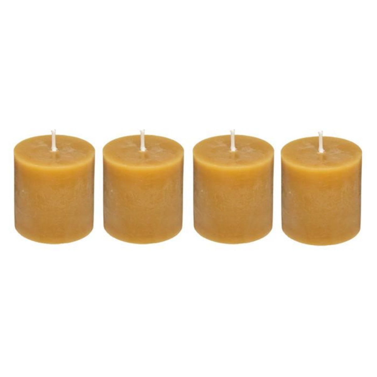 COMPTOIR DE LA BOUGIE Lot de 4 Bougies Votives  Rustic  4,5cm Jaune
