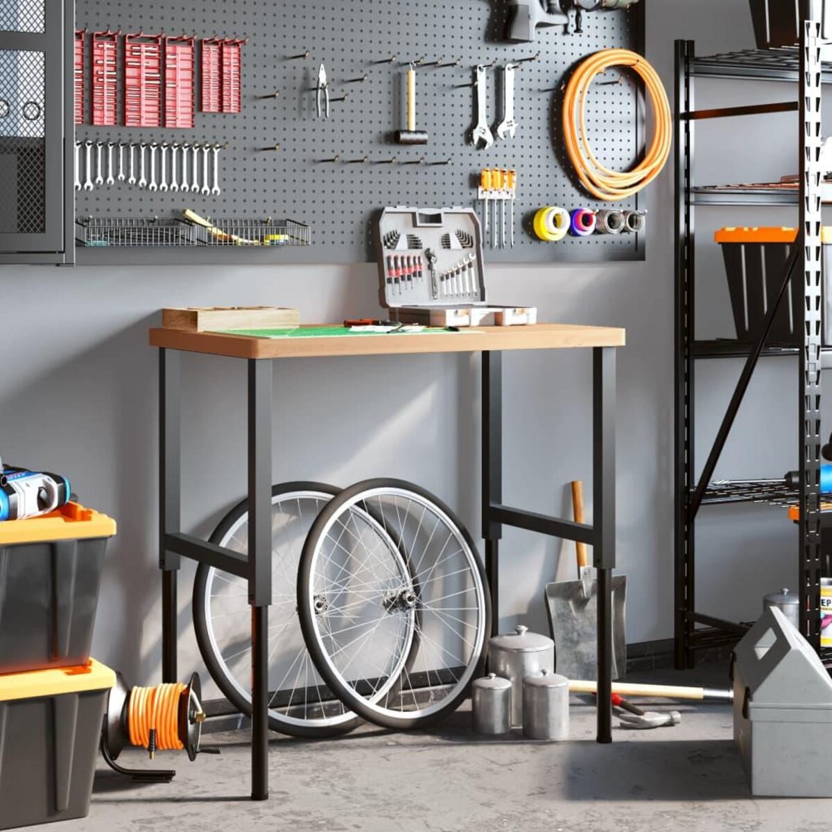 VIDAXL Etabli 100x60x(73-99,5) cm bois massif de hetre rectangulaire