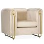 Voir la diapositive 2 : Paris Prix Fauteuil Art Déco en Velours  Wardde  93cm Taupe Clair