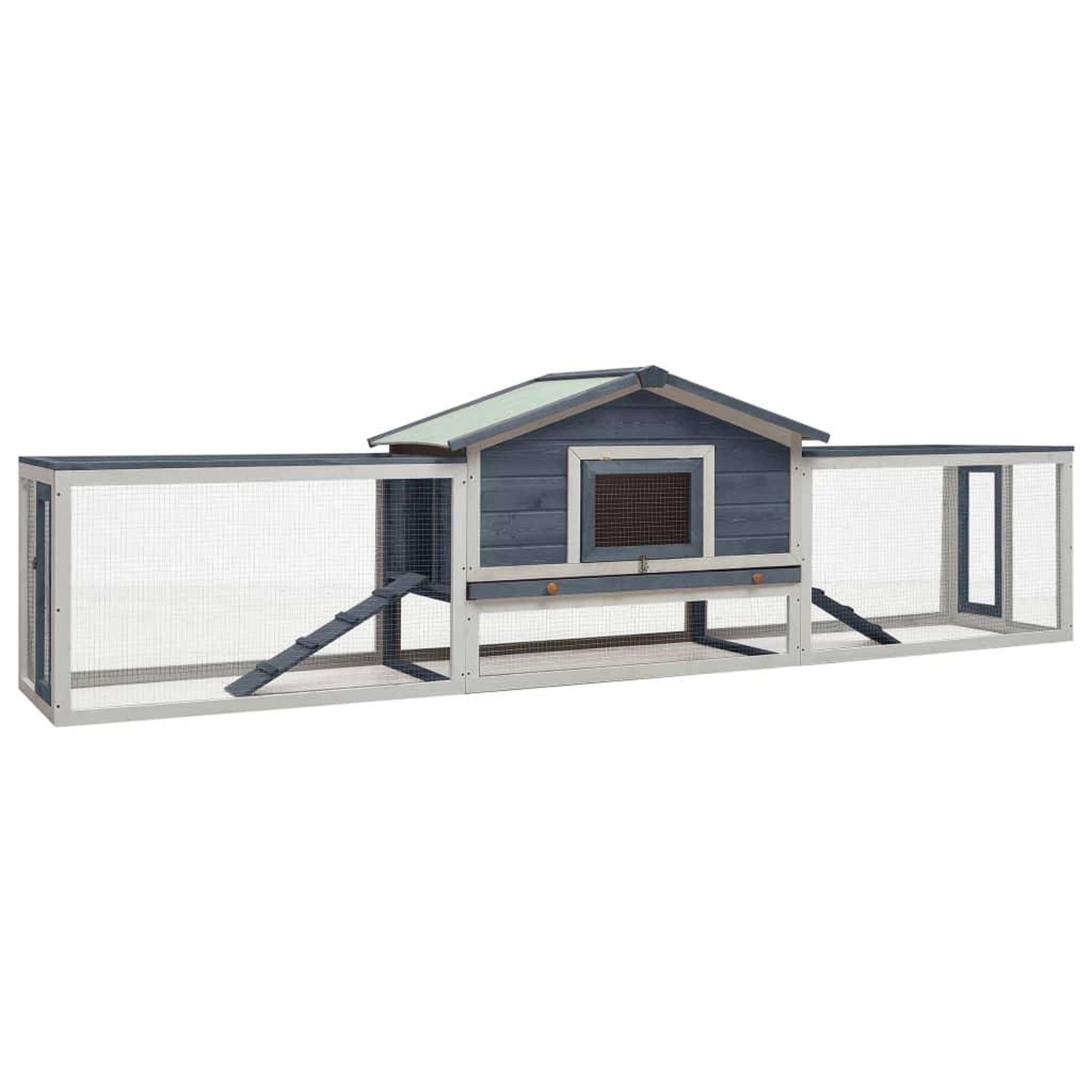 Voir la diapositive 1 : VIDAXL Clapier Gris 310x70x87 cm Pin massif et sapin