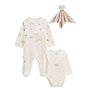 Voir la diapositive 1 : Petit Béguin Kit naissance 3 pièces pyjama, body et doudou bébé Câlins