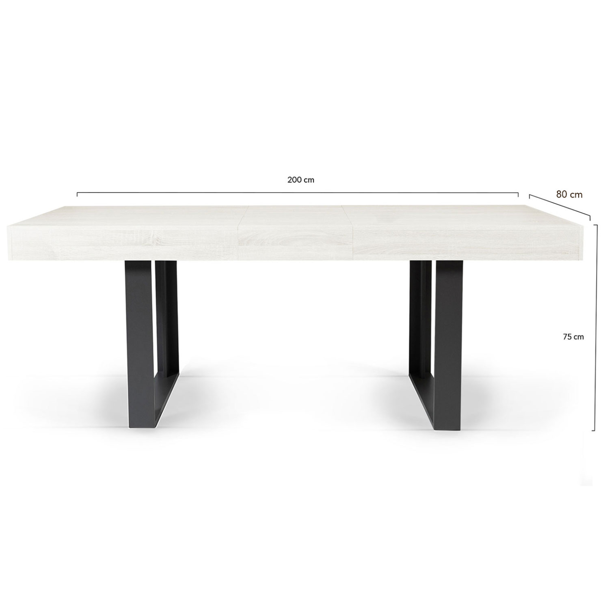 Voir la diapositive 6 : ID MARKET Table à manger extensible rectangle phoenix 4-8 personnes bois gris 160-200 cm
