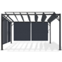 Voir la diapositive 4 : ID MARKET Pergola édition luxe lames orientables 3x3 M et 4 stores gris anthracite