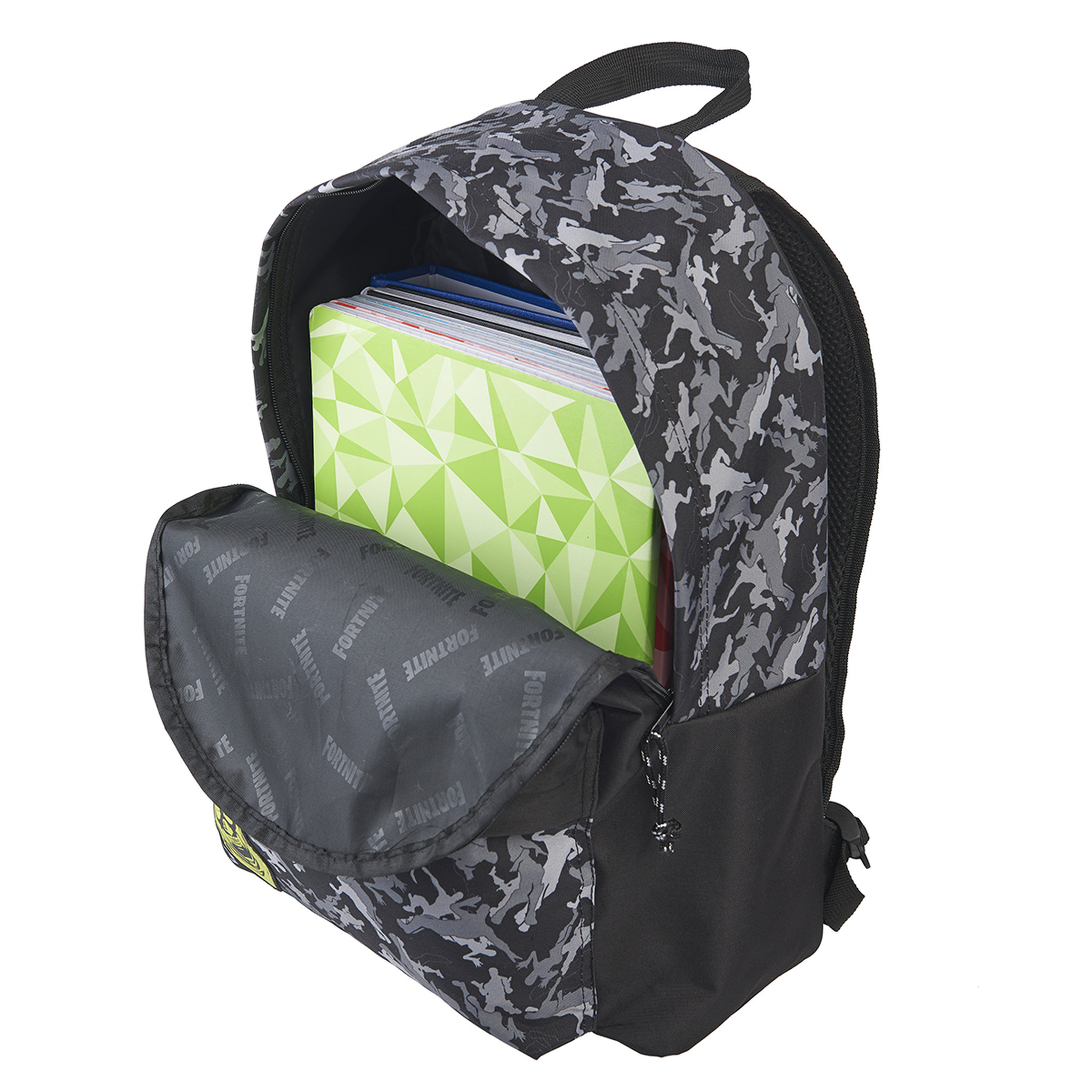 Voir la diapositive 3 : FORTNITE Sac à dos 1 compartiment noir à motifs caméo