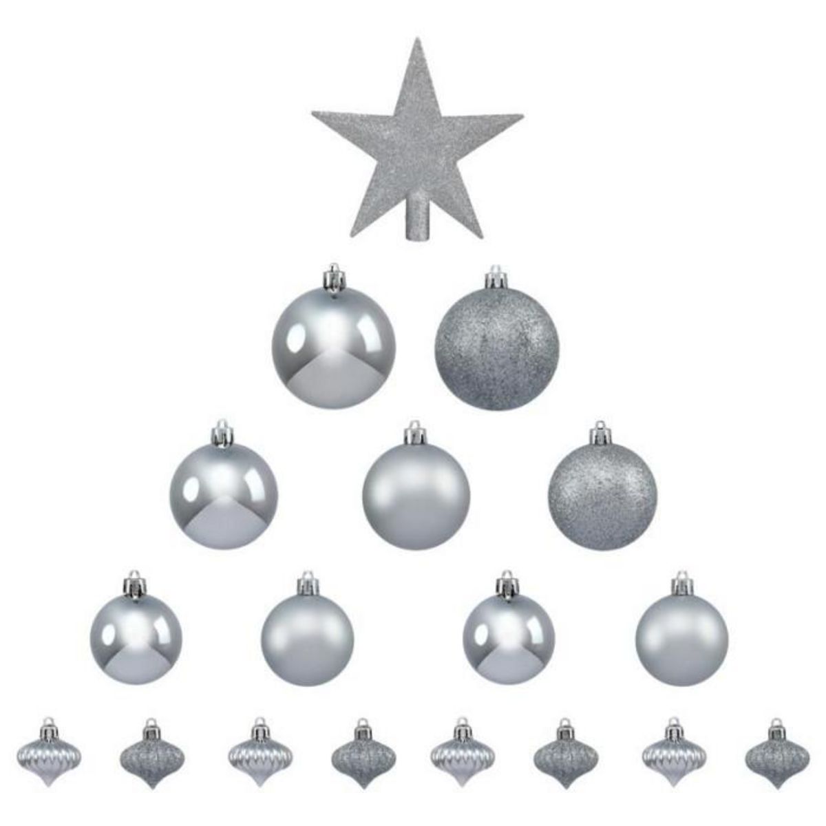 FEERIC LIGHT & CHRISTMAS Kit 18 Pièces Déco de Noël  Colorama  23cm Argent