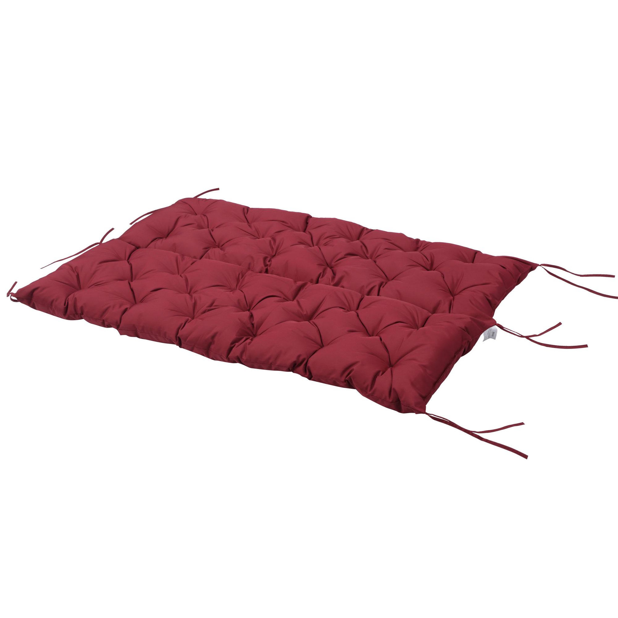 Voir la diapositive 5 : OUTSUNNY Coussin matelas assise dossier pour banc de jardin balancelle canapé 3 places grand confort 150 x 98 x 8 cm rouge