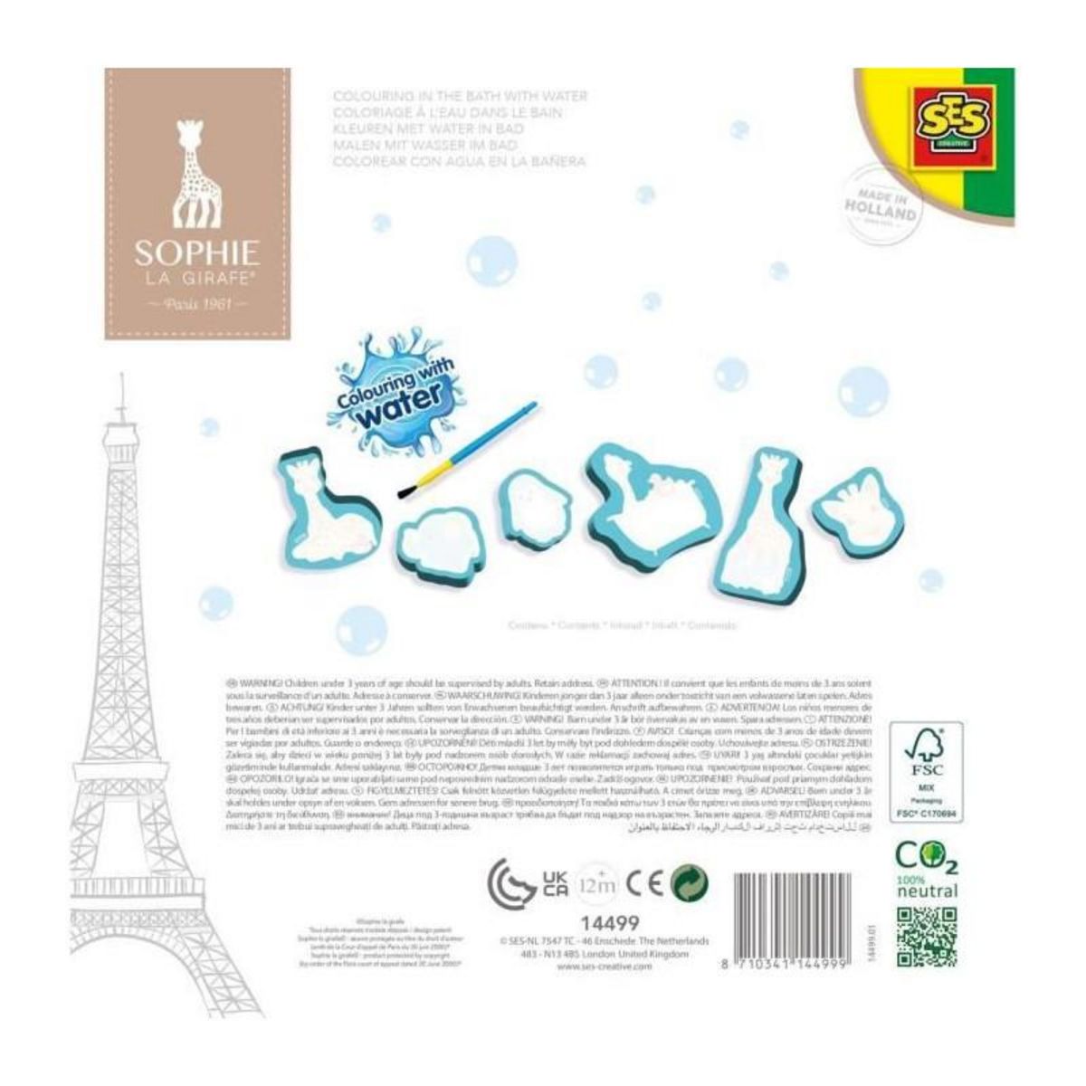 SES Creative Sophie la girafe - Coloriage a l'eau dans le bain