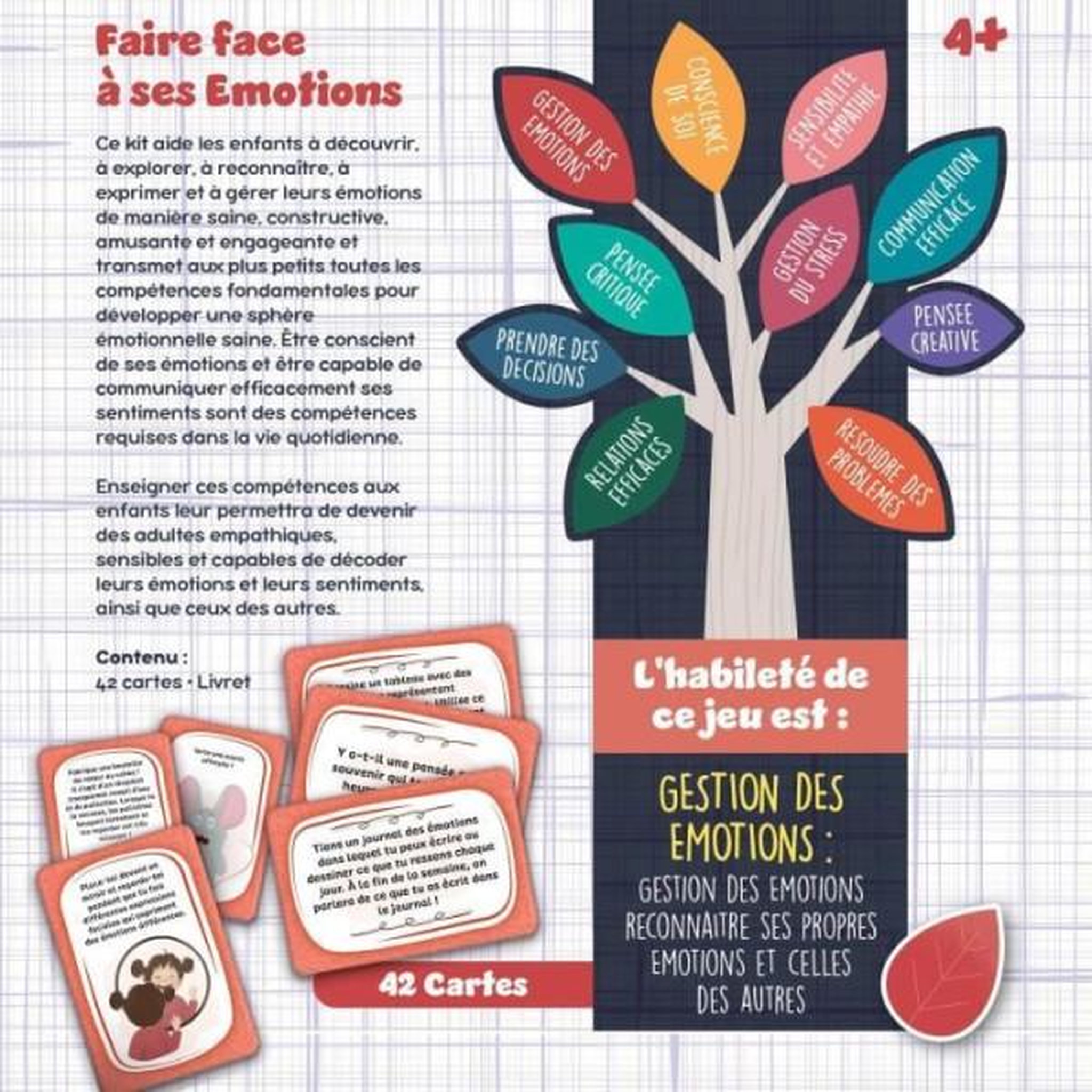 Voir la diapositive 4 : LISCIANI GIOCHI Jeu de cartes gestion des émotions - jeu éducatif - life skills - cartes illustrées