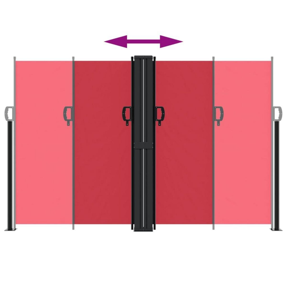 VIDAXL Auvent lateral retractable rouge 160x600 cm