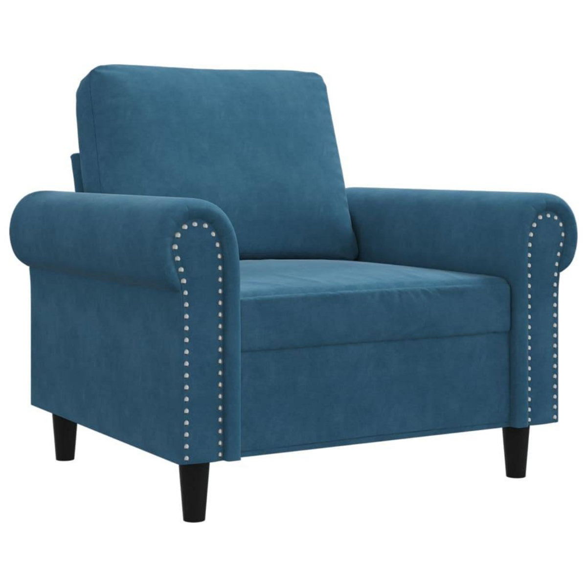 VIDAXL Fauteuil Bleu 60 cm Velours