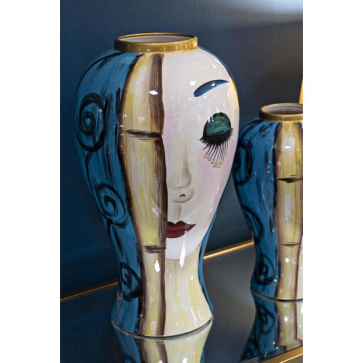 Paris Prix Vase Déco en Céramique  Art Face  50cm Multicolore