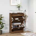 VIDAXL Armoire a chaussures Chene marron 63x24x104cm Bois d'ingenierie