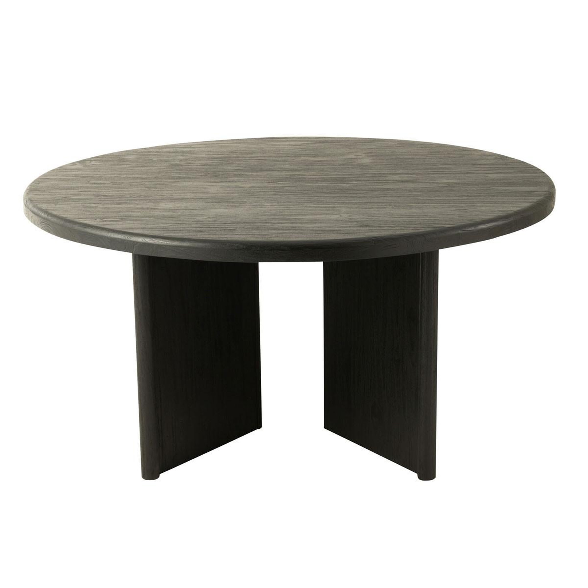 Voir la diapositive 3 : J-LINE Table à manger ronde  teck  150cm noir