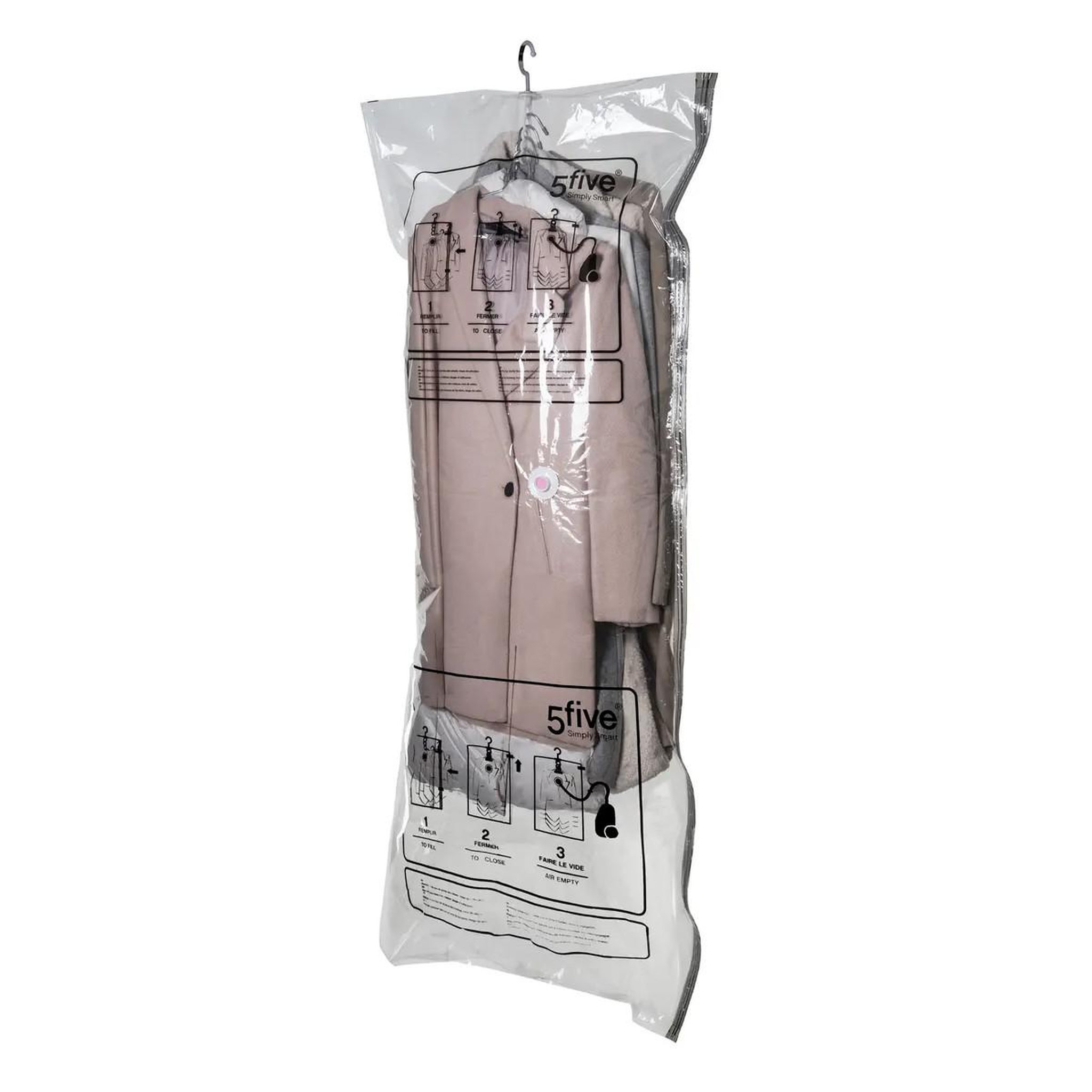FIVE Sac compresseur & cintre  carry  140cm transparent