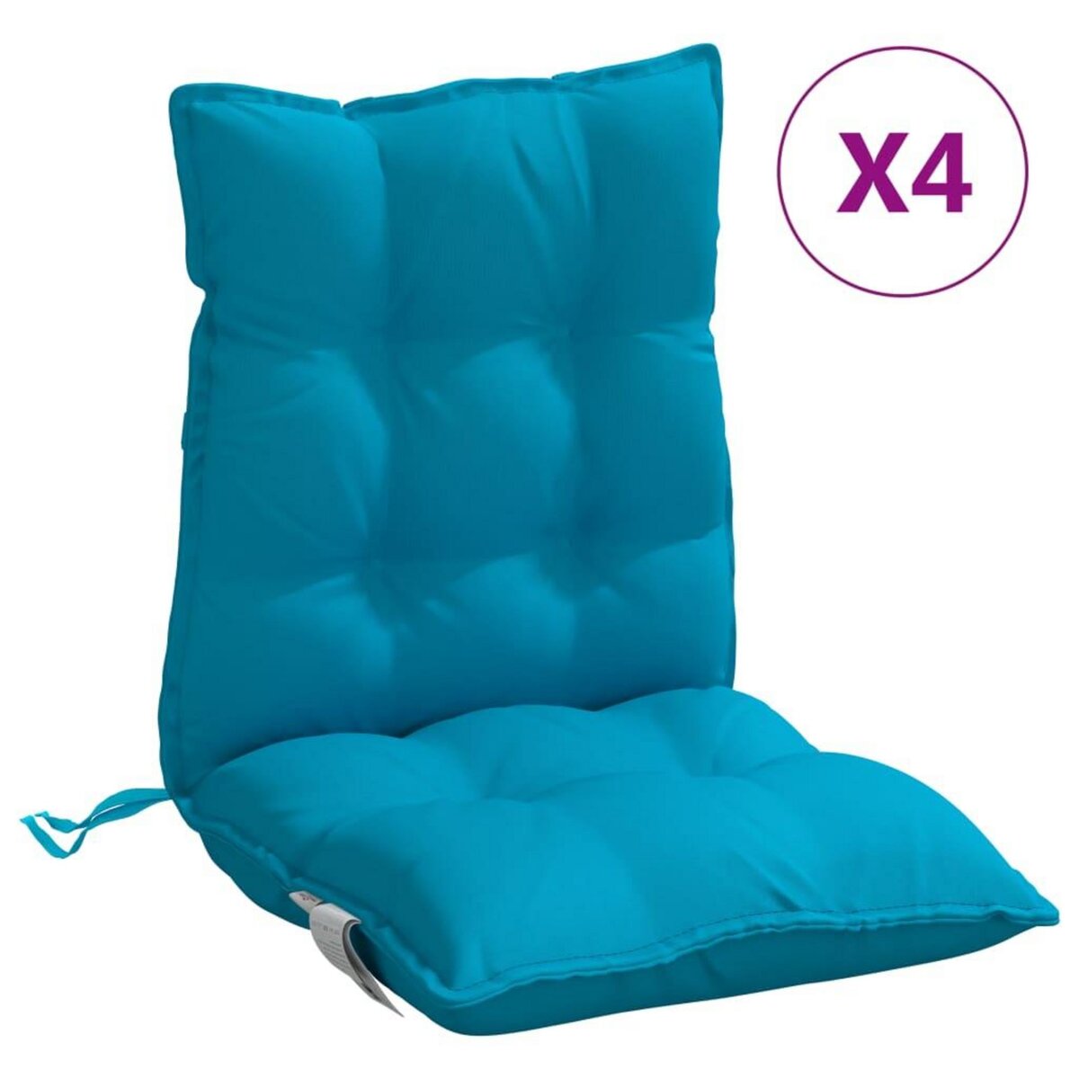 VIDAXL Coussins de chaise a dossier bas lot de 4 bleu clair
