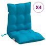 Voir la diapositive 2 : VIDAXL Coussins de chaise a dossier bas lot de 4 bleu clair