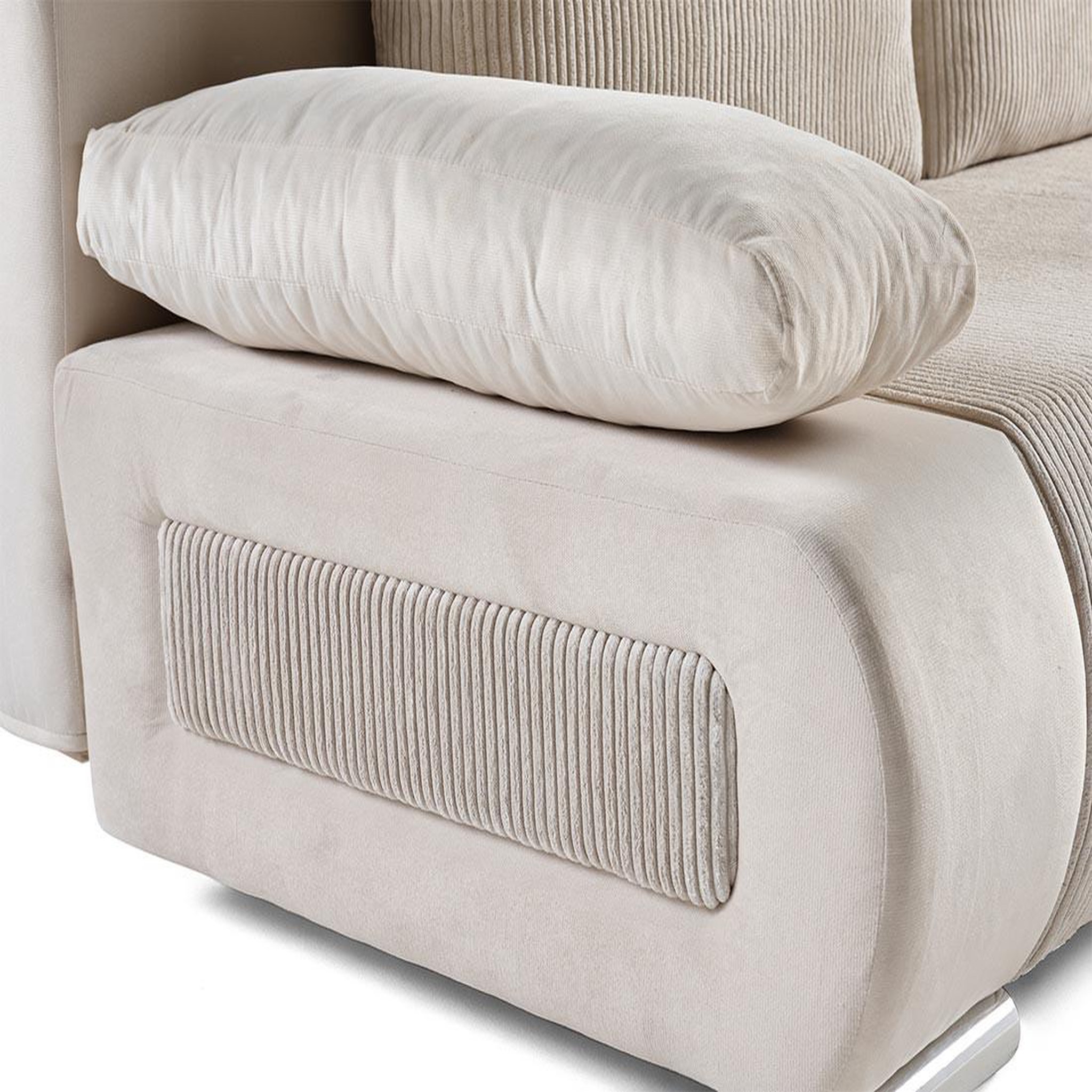 Voir la diapositive 5 : BEST MOBILIER Elio - canapé 3 places convertible - avec coffre - en velours et velours côtelé