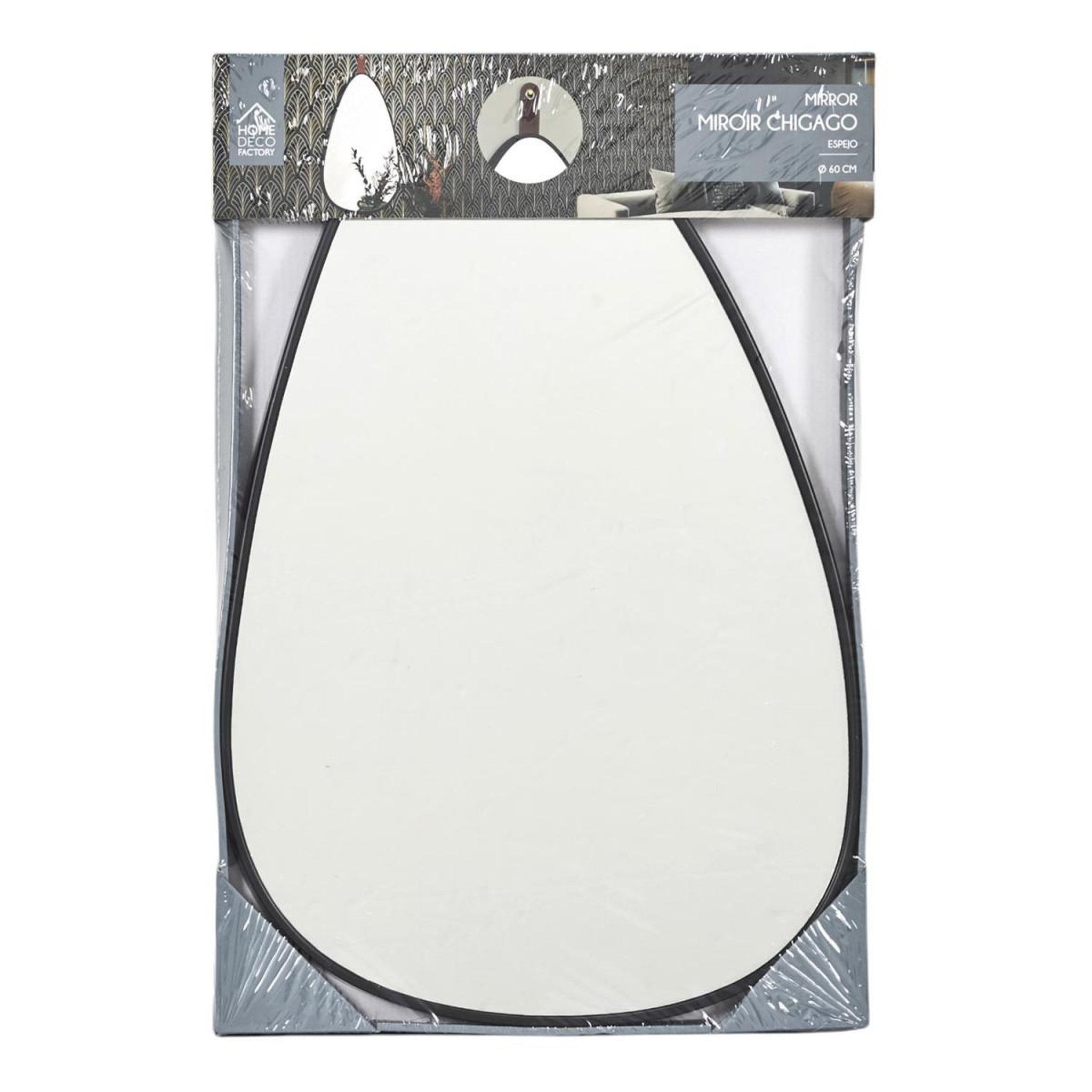 Voir la diapositive 4 : The Home Deco Factory Miroir avec lanière  chicago  60cm noir
