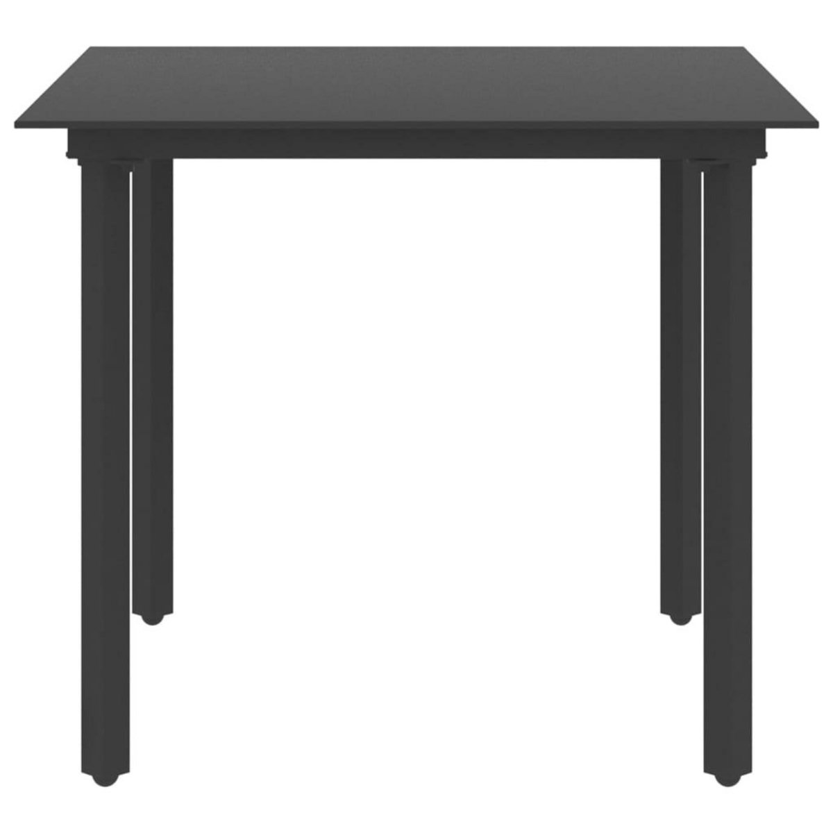 VIDAXL Table a dîner de jardin Noir 80x80x74 cm Acier et verre