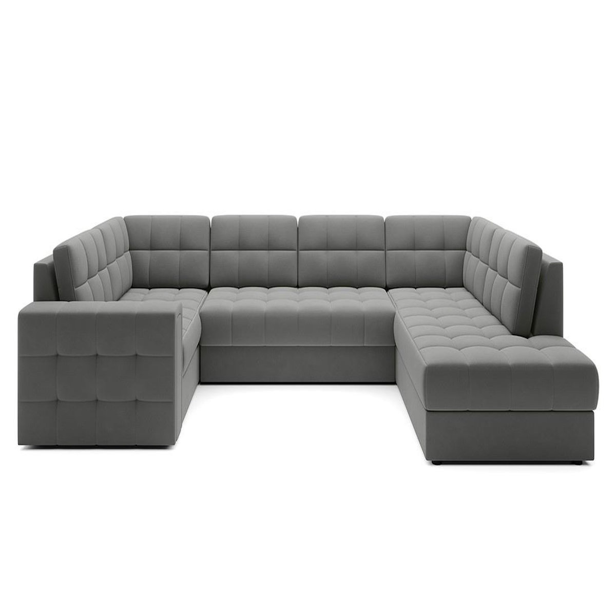 BEST MOBILIER Nappa - canapé panoramique d'angle gauche 7 places convertible avec coffre en velours