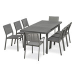 Paris Prix Ensemble Table de Jardin Extensible & 8 Assises  Dania & Stockholm  160-210cm Anthracite