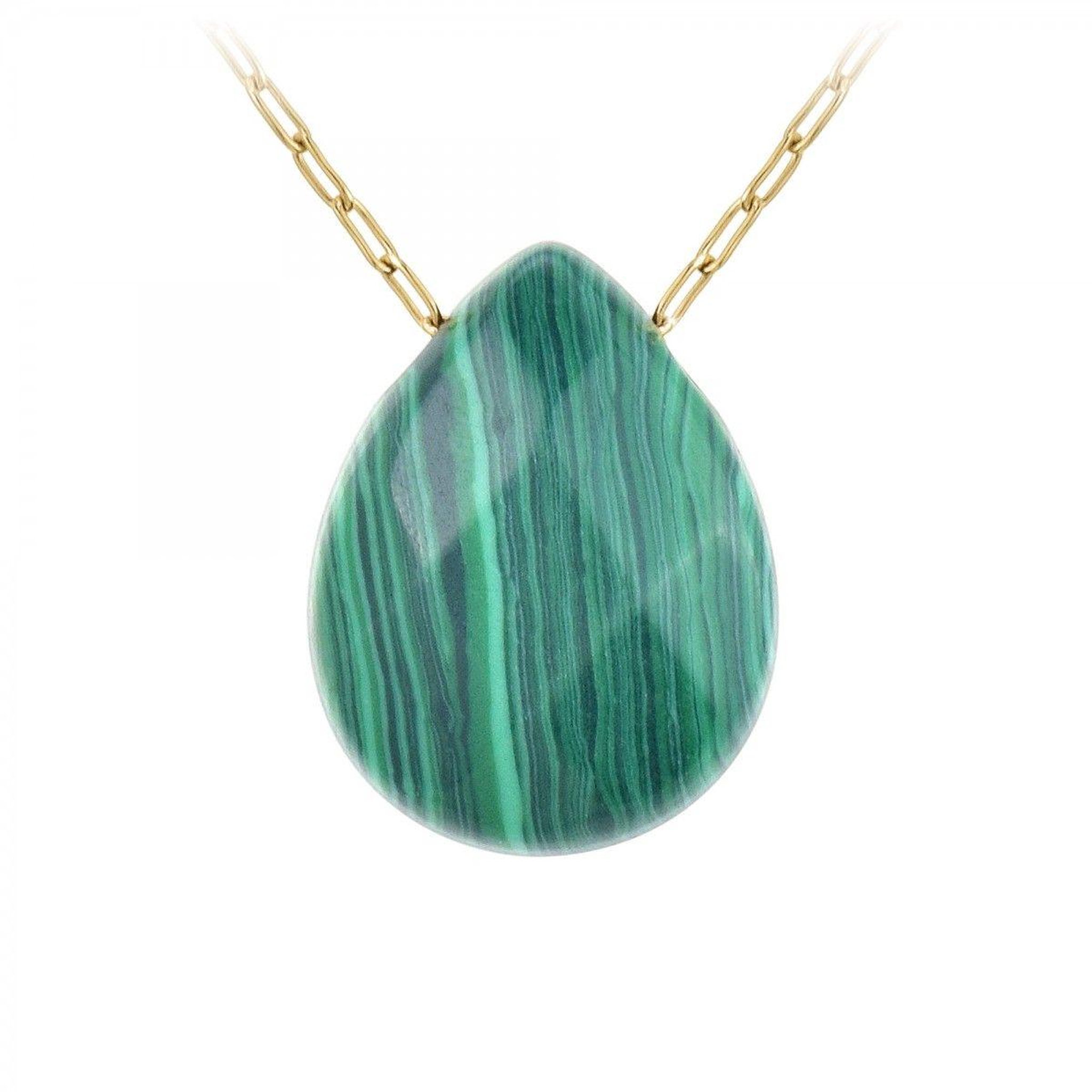 SC BOHEME Collier SC Bohème orné d'une pierre malachite