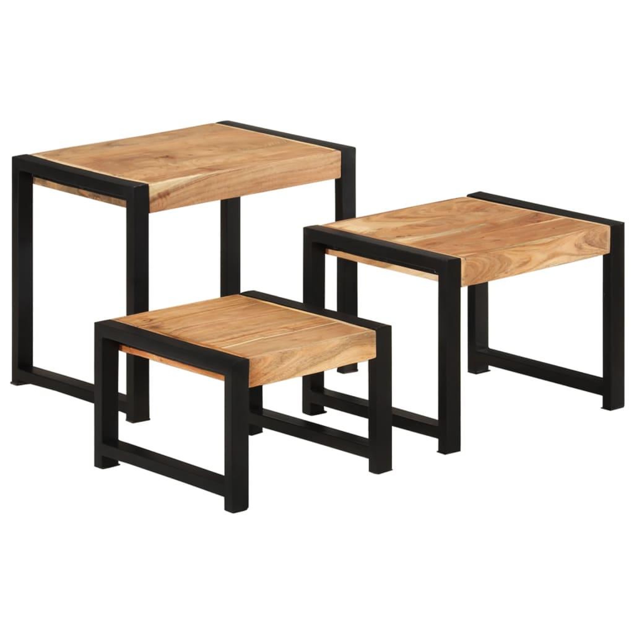 Voir la diapositive 1 : VIDAXL Tables gigognes 3 pcs Bois solide