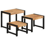 VIDAXL Tables gigognes 3 pcs Bois solide