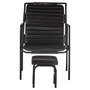 Voir la diapositive 2 : VIDAXL Fauteuil de relaxation avec repose-pied Noir Cuir veritable