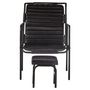 Voir la diapositive 2 : VIDAXL Fauteuil de relaxation avec repose-pied Noir Cuir veritable